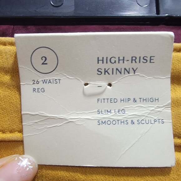 ✨UNIVERSAL THREAD Size 2/26 Reg Women High Rise Skinny Jeans Mustard Stretch new - Picture 6 of 8